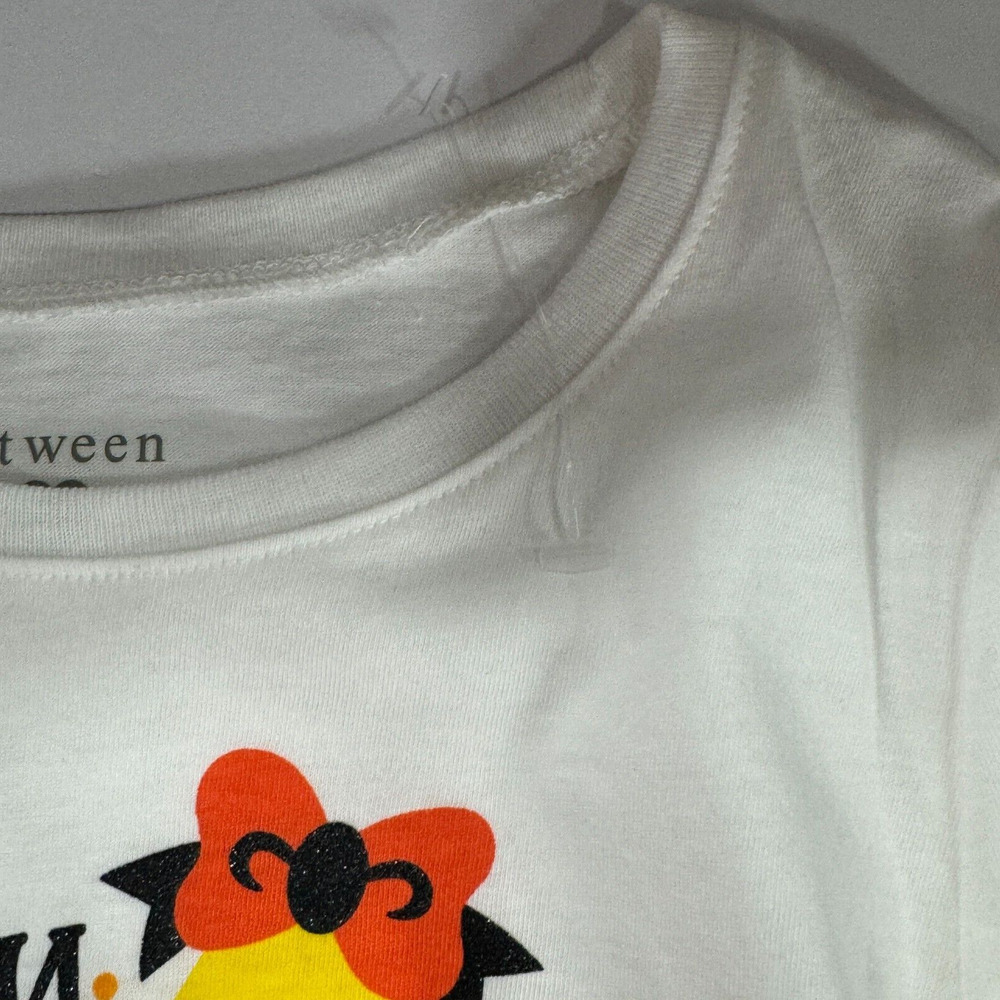Kids Candy Corn Halloween Long Sleeve Shirt White Size 6 Glitter Print Unicorn - Picture 8 of 8